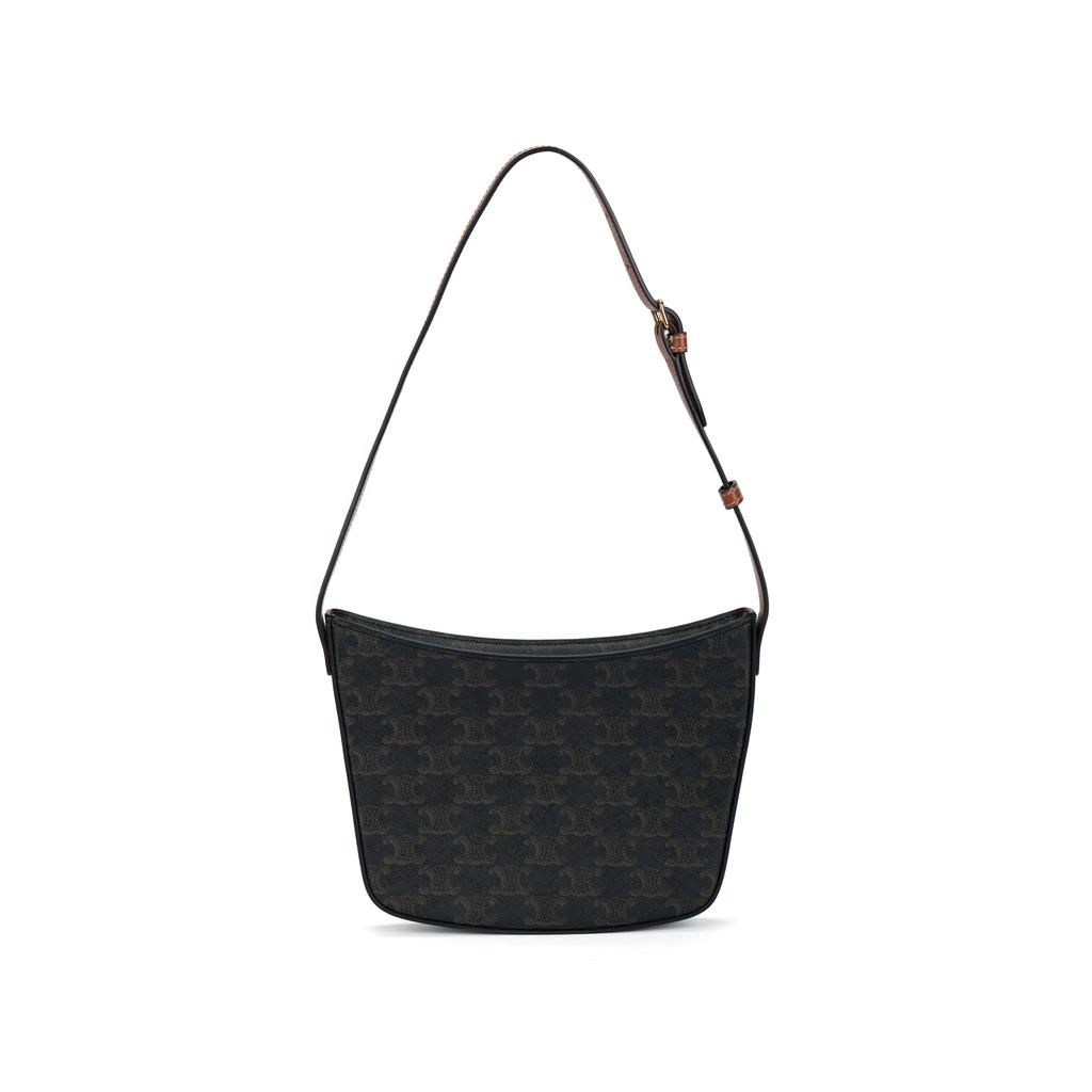 Celine Croque Monogram Zip Closure Leather Tote Shoulder Bag Medium Women Bags Brown 112272CUZ-04LU
