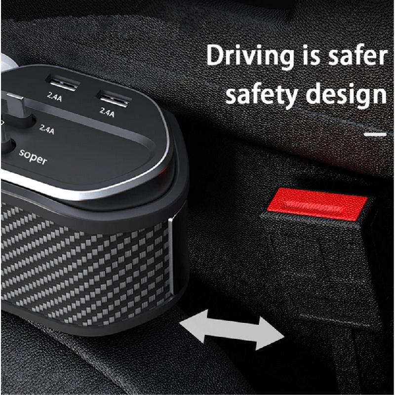 Car Seat Gap Storage Organizer With Wireless Charging For Iphone And Android