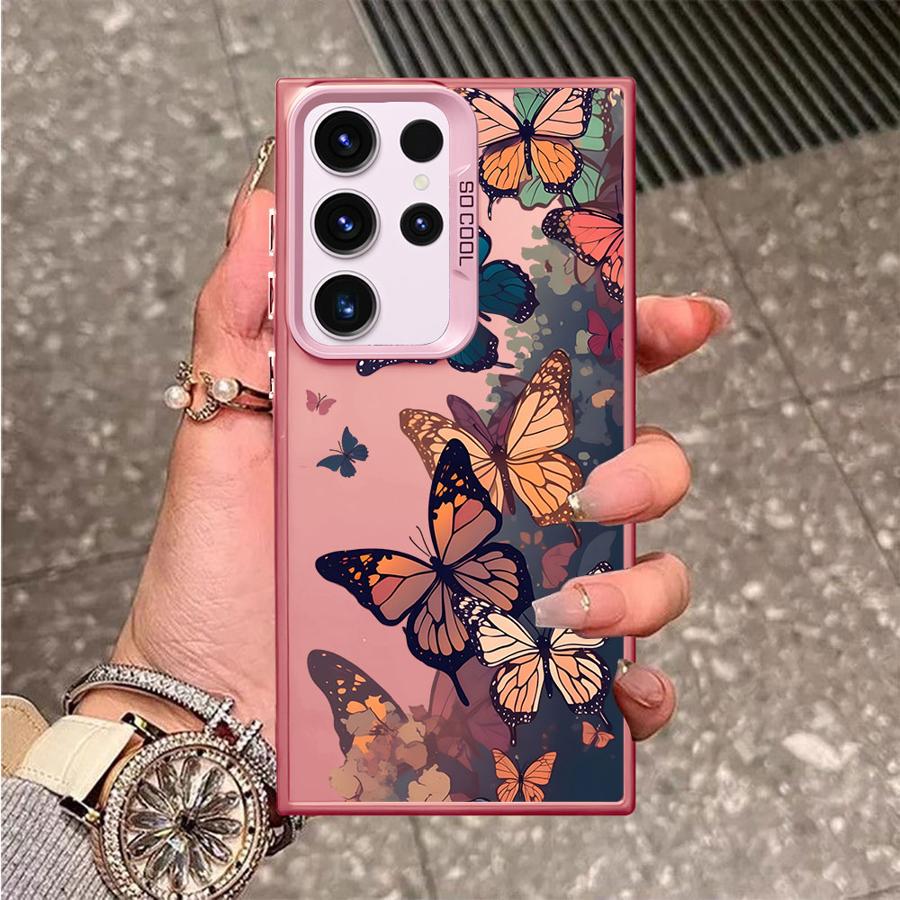 Phone Cover Case for Samsung Galaxy S26 S22 Ultra S21 S23 S24 FE S20 FE Note 20 Ultra S25 S25Edge Cartoon Butterfly