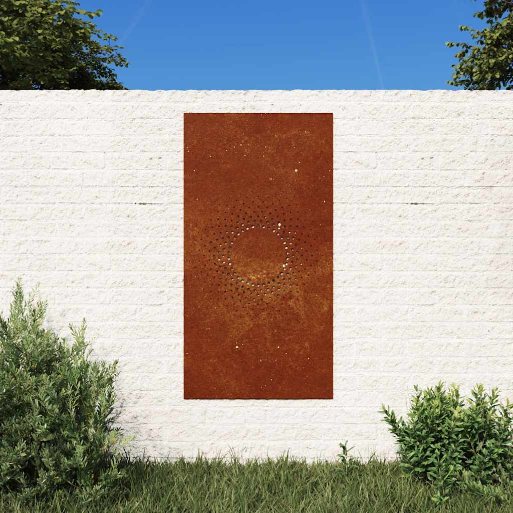 vidaXL Garten-Wanddeko 105x55 cm Cortenstahl Sonne-Design braun