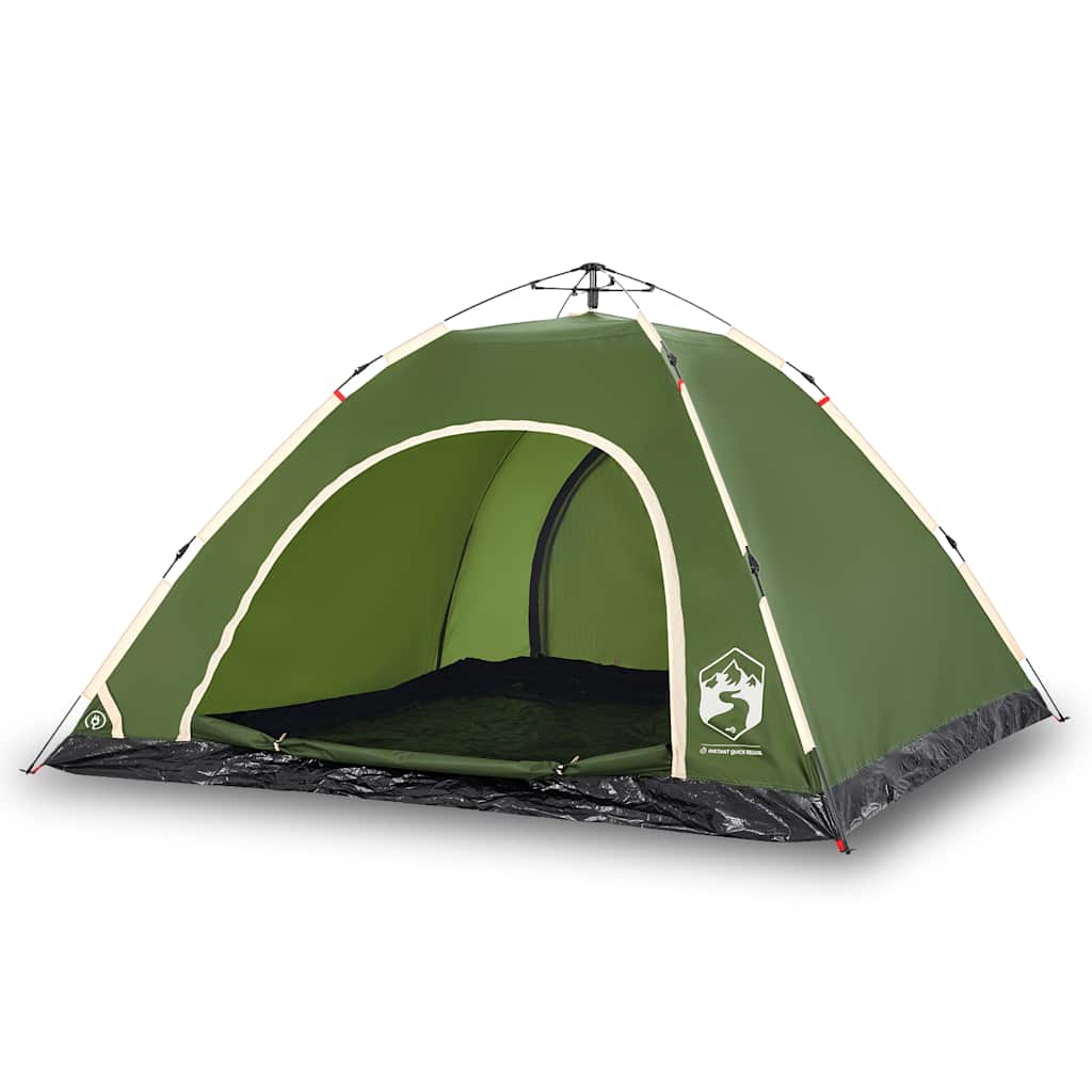 5 Person Camping Tent Green Quick Release
