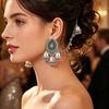 Vintage Indian Tassel Earrings with European and American Fashion Rhinestones