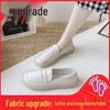 2025 Women's Versatile Soft Sole Flat Nurse Shoes - White Leather for Spring & Autumn