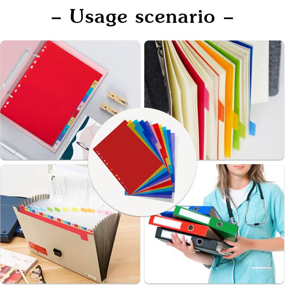 10pcsA4 Multicolor Digital Separator Pages, School Office Documents, Office Student File Storage Classification Supplies