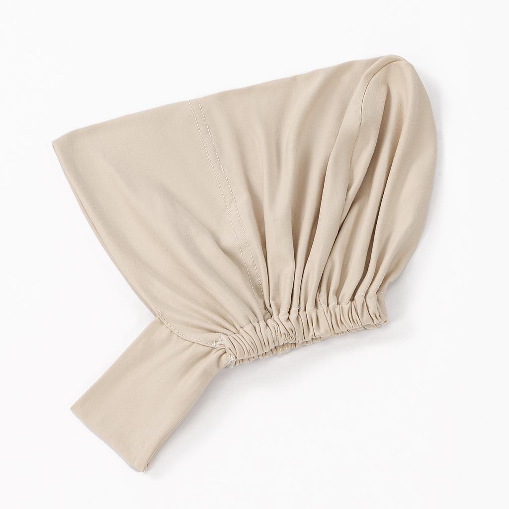 Muslim Solid Plain Inner Hijab Caps Cover Chins Women Elasticity Adjustable Undercaps Soft Cotton Milk Silk Turban Hair Wraps