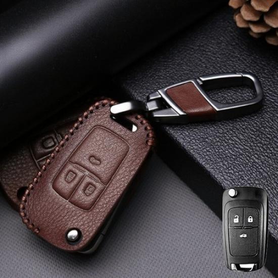 Genuine Leather Car Key Fob Case Cover For Chevrolet Impala Camaro Cruze Equinox
