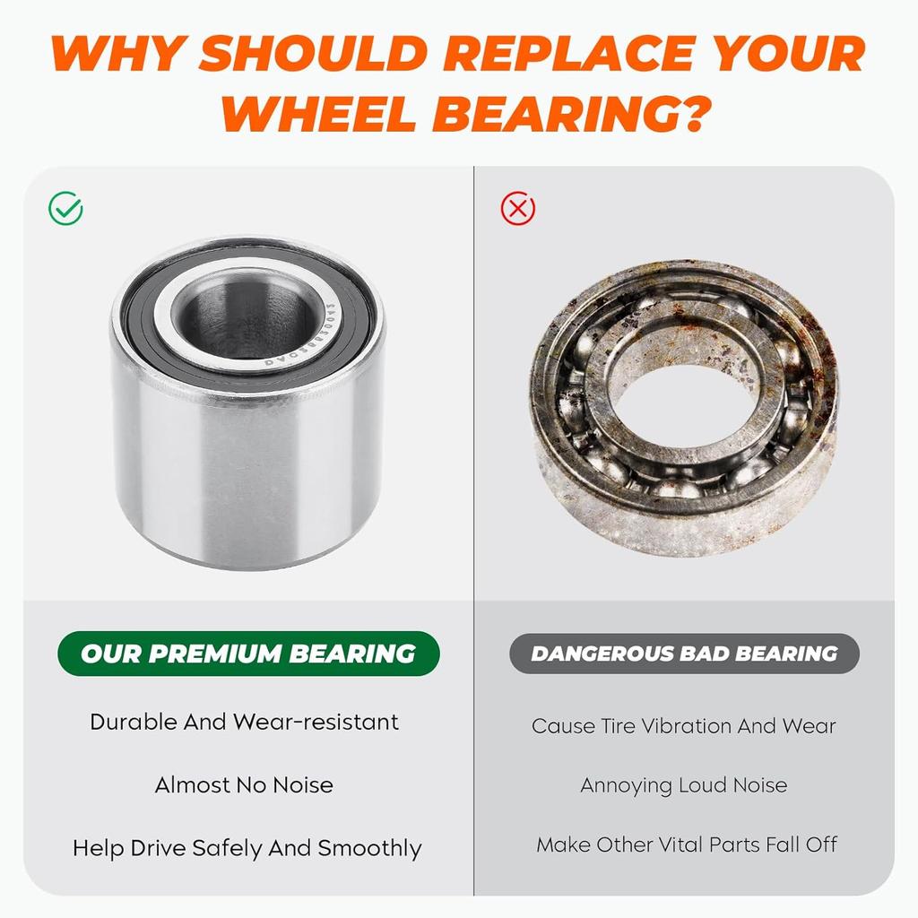Front Rear Wheel Bearing for Kawasaki Mule 600/610/ 2510/3000/ 3010/3020/ 4000/4010 2005-2022, Teryx 750 2008-2013, Brute Force 650i/ 750i 92045-0021