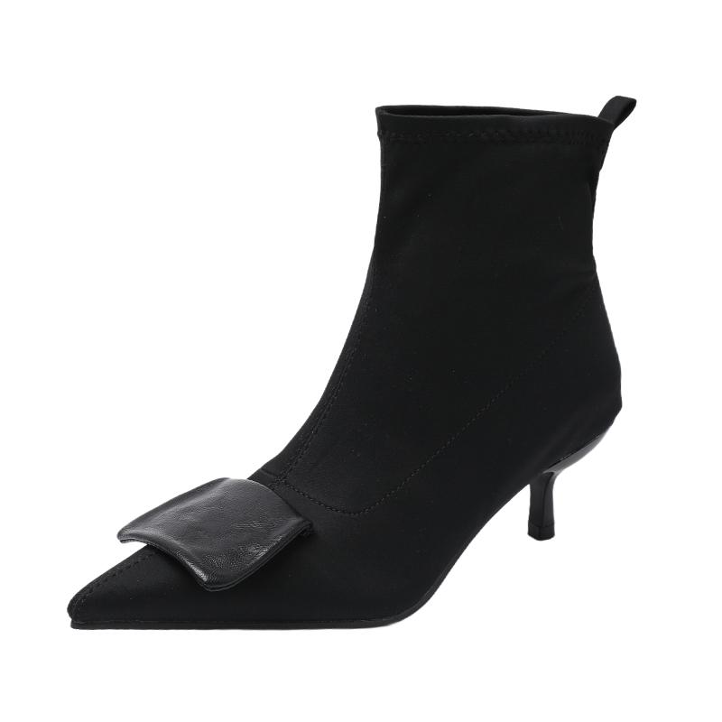 Fashion Aphixta 5cm Thin Heels Ankle Boots Elegant Woman Modern Boot Pointed Toe Concise Stretch Fashion Women's High Boots