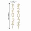 1 Pair/Set Fashion 2027 Digital Earrings 2027 Number Pendant Earrings  Celebration Holiday