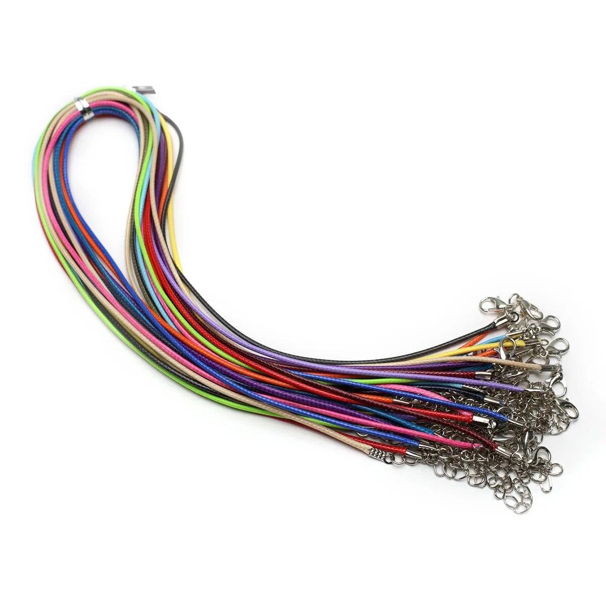 

20 шт./кор. ожерелье-цепочка разных цветов, восковая линия для изготовления ювелирных изделий, аксессуар для ожерелья «сделай сам», размер 45 + 5 см 12-Pack разноцветный
