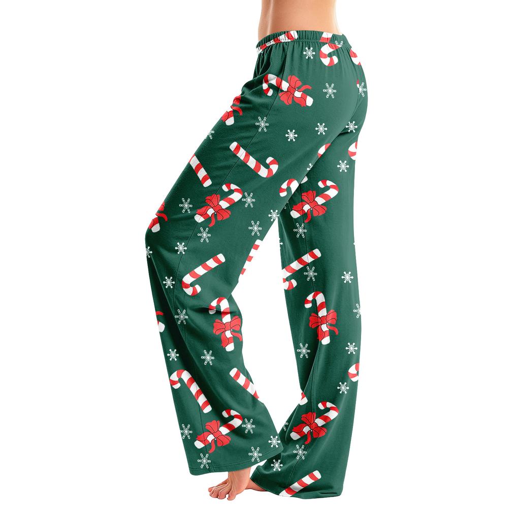 Dames Kerstprint Broek, Casual Pyjamabroek zonder en zonder Zakken
