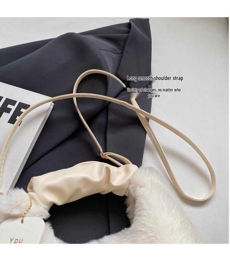 2024 Winter Fairy Plüsch Faltenhandtasche - High-End Influencer Favorit, Damen Umhängetasche/Crossbody-Tasche