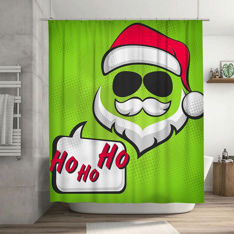 

Tu Funny Christmas Shower Curtain Santa Claus Holiday Bathroom Decor Festive Waterproof Home Decor Gift Idea Holiday Season W60H190(CM)-1 Pcs