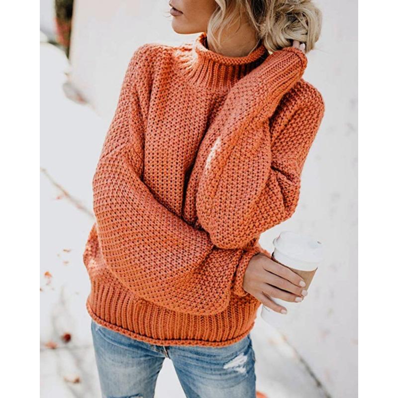 Women S Thick Knit Turtleneck Pullover Sweater For Autumn Winter