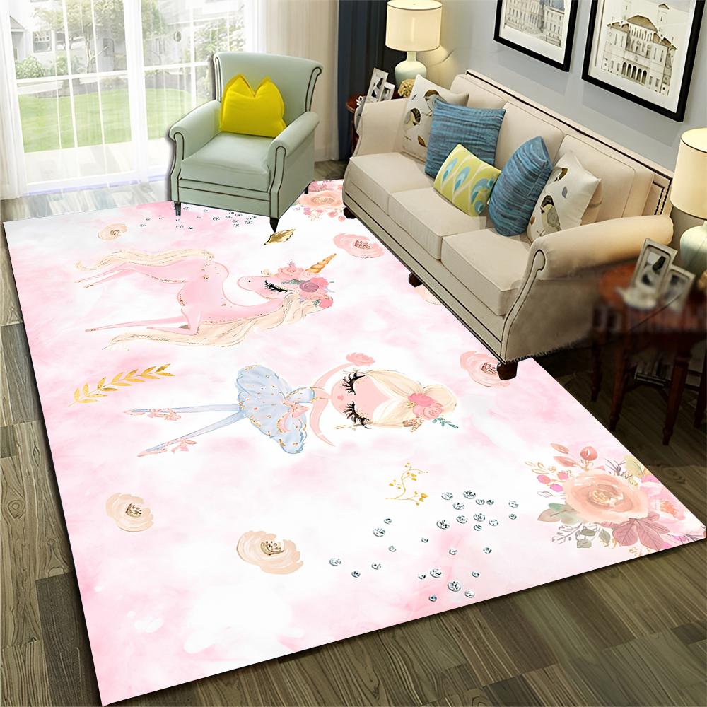 Ballet Girl Ballerina Swan Cartoon Carpet Rug for Home Living Room Bedroom Sofa Doormat Decor,kids Area Rug Non-slip Floor Mat