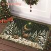 Happy Holidays Christmas Doormat Cute Dachshund In Xmas Sweater Print Floor Rug Indoor Entry Xmas Home Ornament
