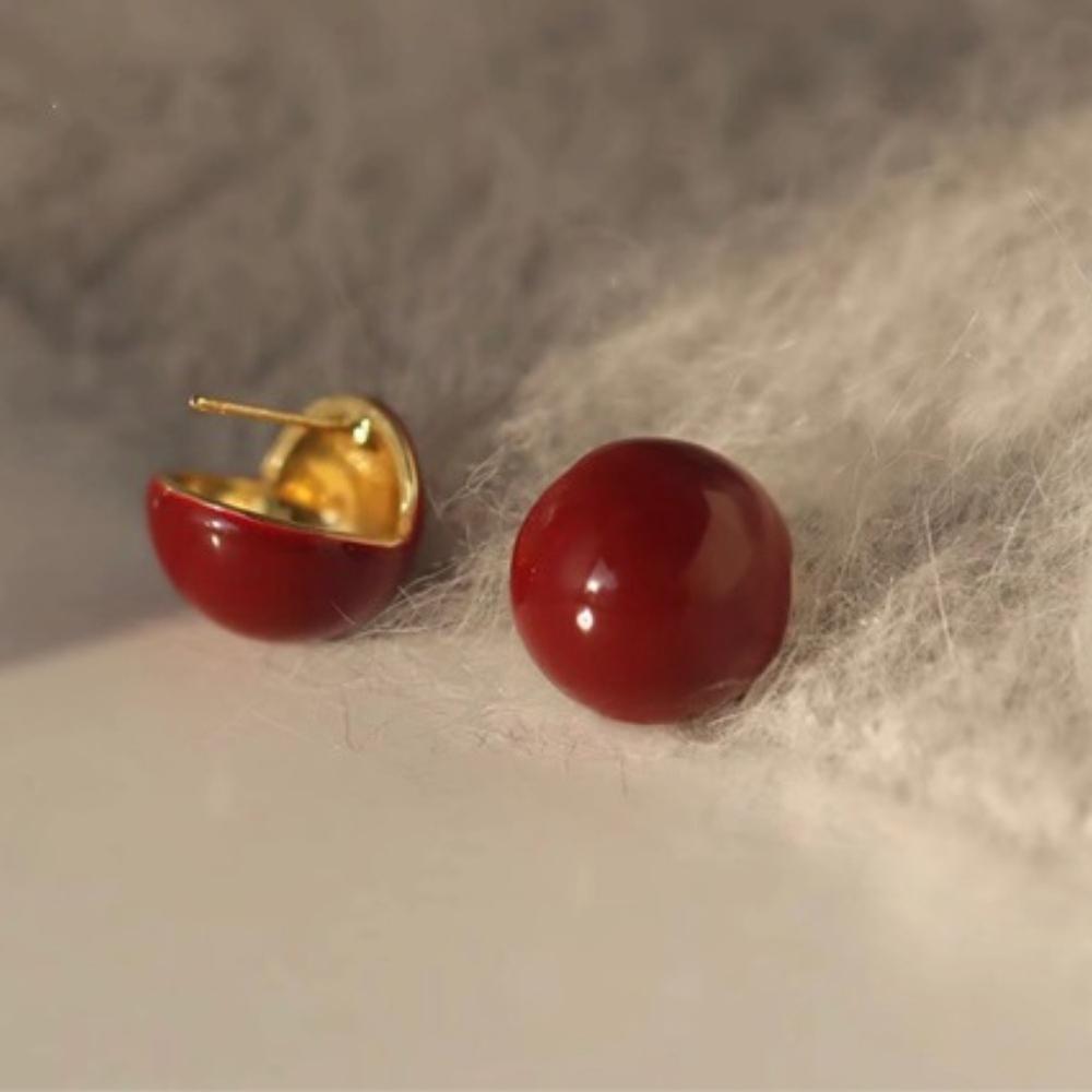 Simple Temperament Large Round Baroque Pearl Earrings for Women Bride Engagement Wedding Fashion Statement Earrings Jewelry Gift