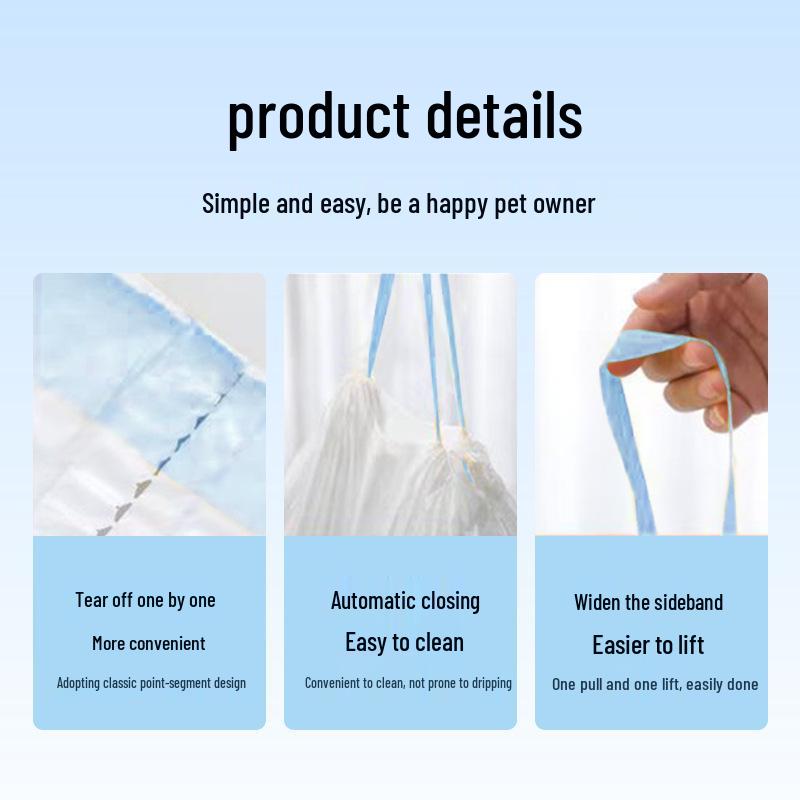 Katzenstreubeutel mit Kordelzug: Dicke, große und leicht zu reinigende Kotbeutel mit Schaufel für Katzentoiletten