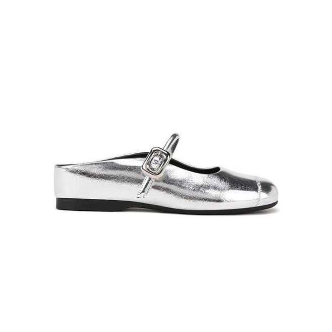 [Shei Su Yinyin] Half drag version~ 35mm inner height increase buckle with Mary Jane bag head half slippers women's sandals summer