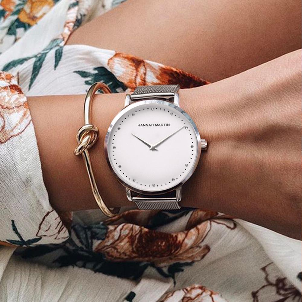 Hannah Martin Japanese Movement Stainless Steel Mesh Waterproof Watch