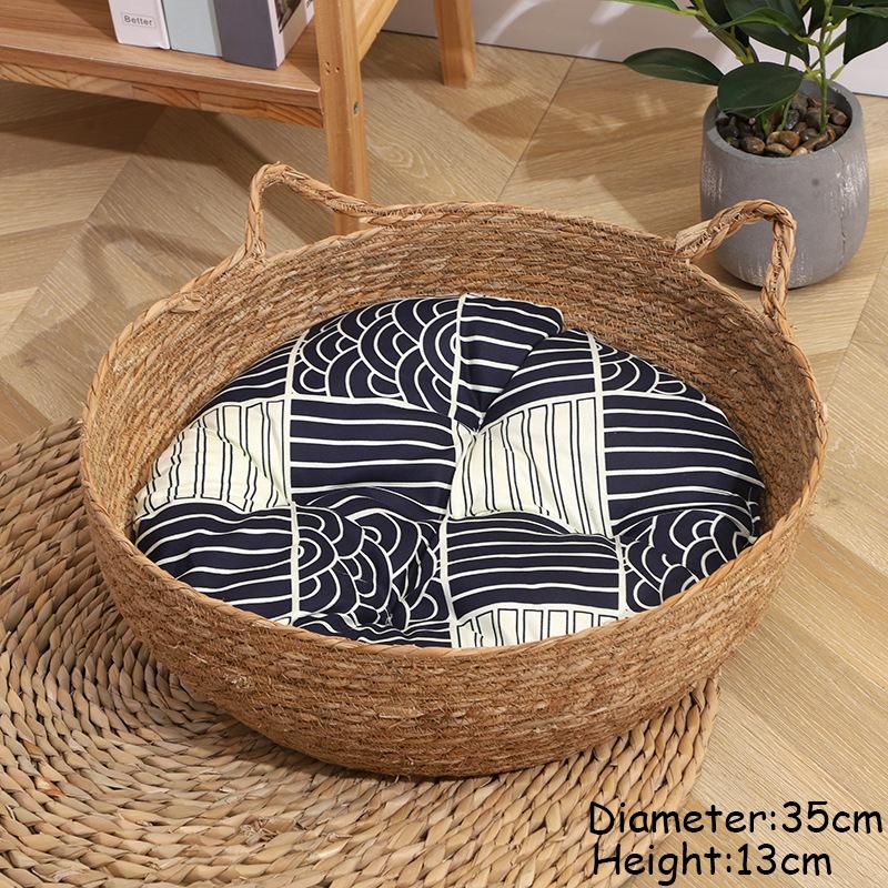 Pat pentru pisici din ratan Patul universal pentru câini țesut manual pentru patru anotimpuri Placă de zgâriat pentru pisici Covoraș pentru pisici Pat pentru pisici Pat pentru pisici