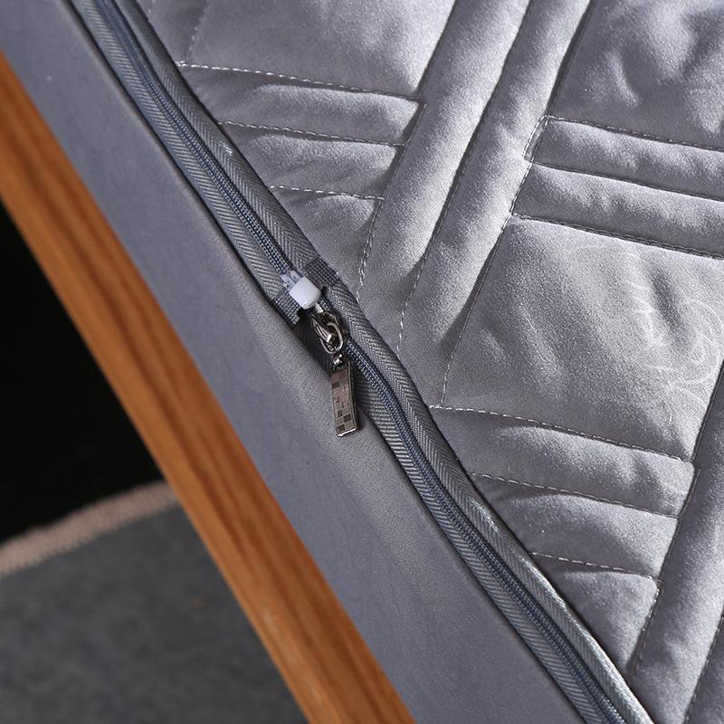 Zdejmowany Sześciostronny, W pełni inclusive Pikowany Pokrowiec Na Materac King Queen Miękki Nakładka Jednokolorowy Ochraniacz Na Materac Łóżkowy