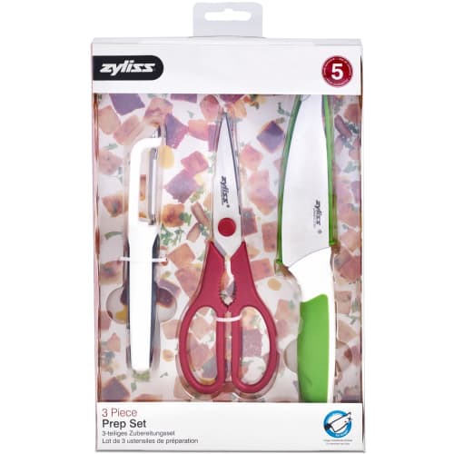 Chilis 3-piece Set: Knife, Scissors, and Peeler