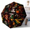 Mystical Forest Mushrooms Compact Travel Automatic Umbrella Compact 8-Rib Design Durable Plastic & Iron Travel Essential Elegant Umbrella