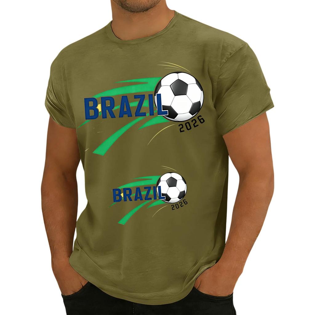 Men's Casual Lightweight Breathable Short Sleeve T-Shirt Crew Neck Printed Graphic Design for Everyday Wear Sports and Leisure