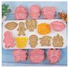 8Pcs Halloween Cookie Cutters Set Cartoon Owl Castle Pumpkin Witch Vampire Skull Pressable Cookie Stamp Biscuit Mold Halloween Decoration