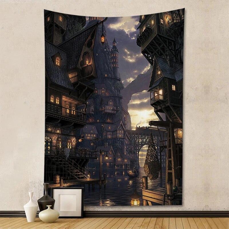 Wandteppich Anime Zimmerdekoration Heimkunst Innenszene hängendes Wandhintergrundtuch