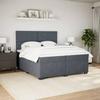 Maison Exclusive - Sommier à lattes de lit et matelas Gris foncé 200x200cm Velours