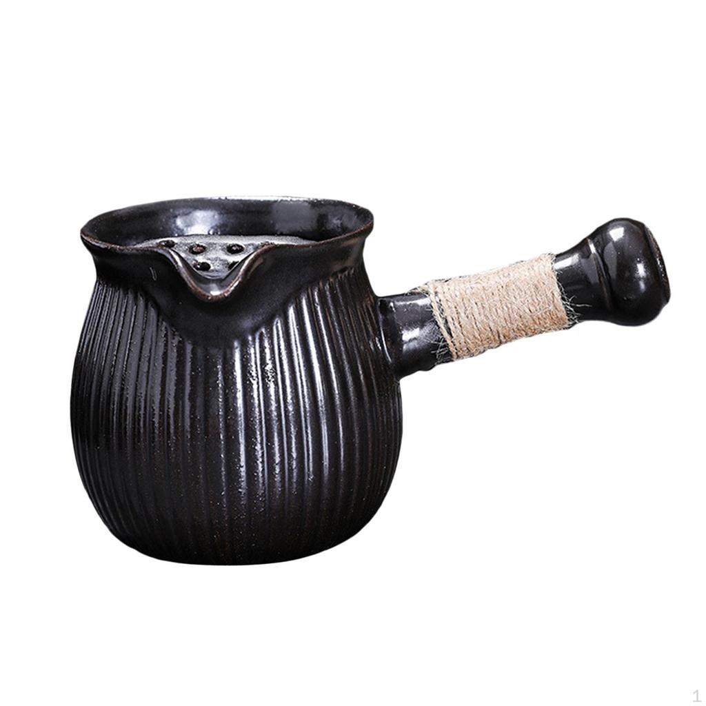 Teapot Porcelain Single with Side Handle Tea Pot for Kitchen Picnic Camping Hotel