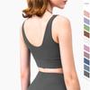 Women Comfortable Wireless Deep V Sports Bra Solid Push Up Yoga Bra Wide Strap U Back Fitness Vest