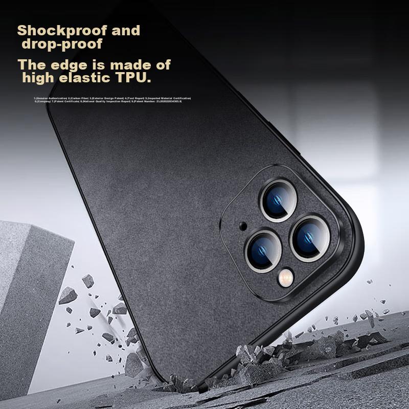 IPhone 11 Pro Max Case, Shockproof Camera Protection, Full Coverage Soft, Luxury Silicone Outer Casen, Black Leather Cover