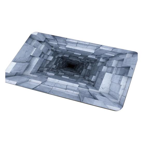 3D Optical Illusion Rug Realistic Hole Pattern Floor Mat Absorbent Non-Slip Bottomless Pit Doormat for Living Room Bedroom Porch Entrance