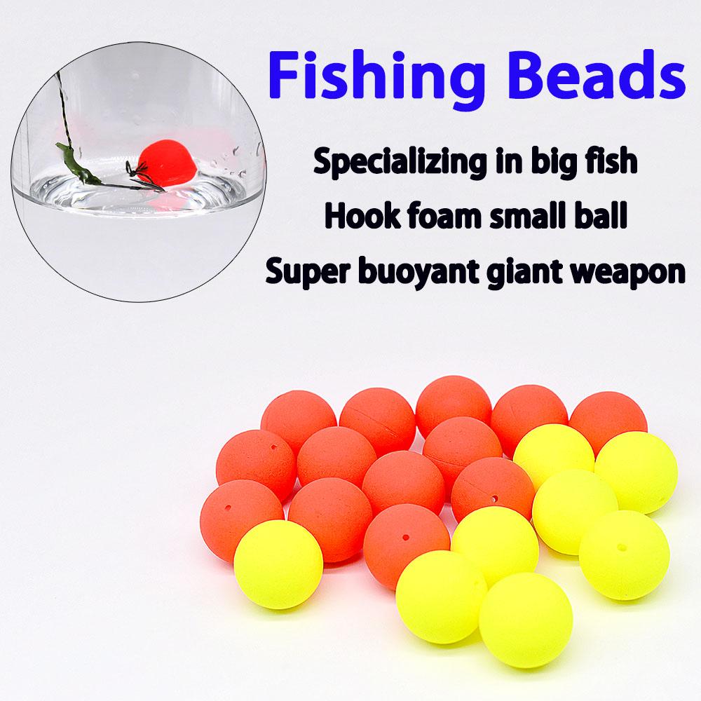 MNFT 20Pcs Foam Floats Ball Beads Pompano Float Bottom Rig Rigging Material for Saltwater Freshwater Fishing Fake Bait