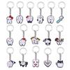10 Pcs Dental Tooth Shape Model Simulation Keychain  Keyring Cartoon Lovely Girls Kids Gift Pendant Teeth Key Chain