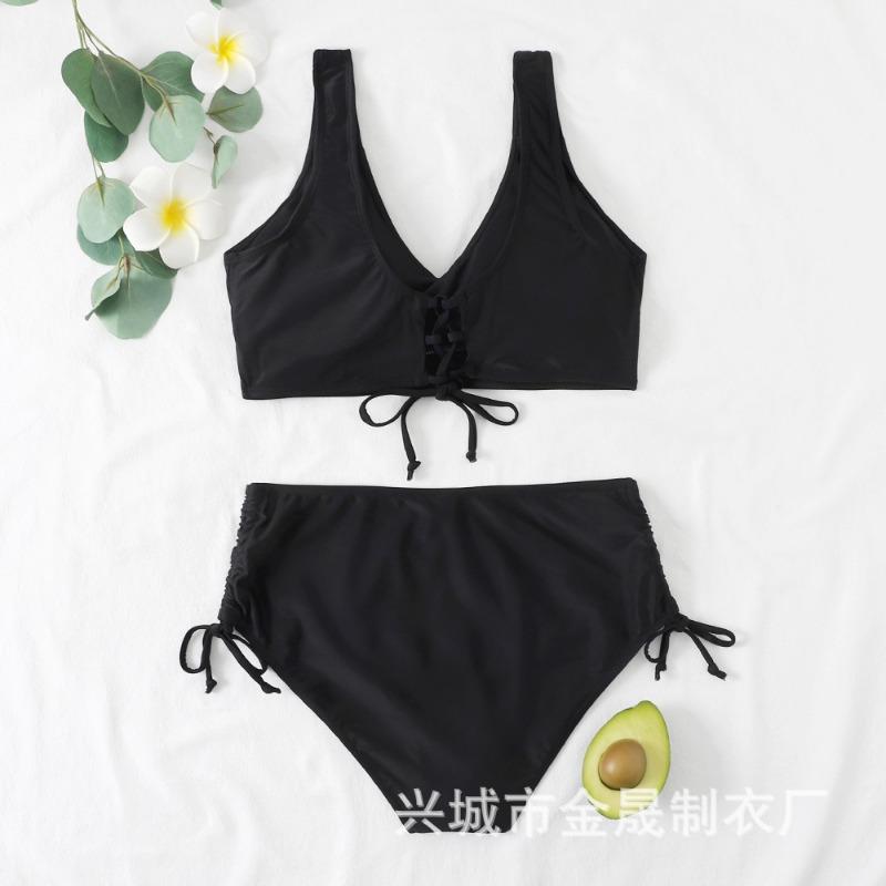 Swimsuit Solid Color Split Swimsuit Bikini Set Underwear Two-piece Set