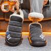 Herren Baumwollpantoffeln Herren Winter neu Ausgehen Tasche Absatz wasserdicht warm gefüttert verdickt Zuhause Abdeckung Fuß Haar Baumwollschuhe