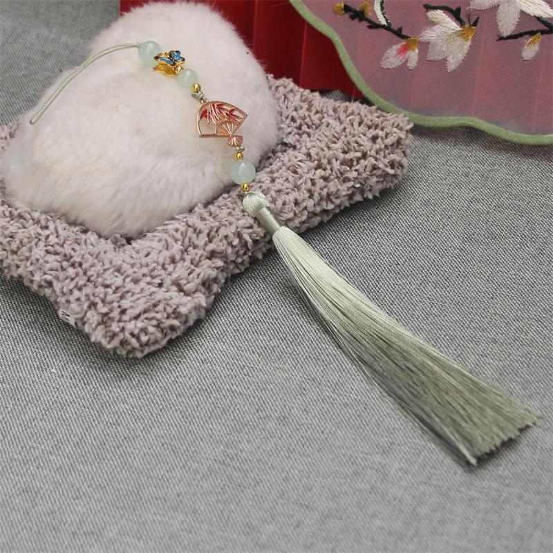 Ice Floss Fan Hanging Tassel Antique Hanfu Decoration Tassel Cheongsam Pressed Placket Ethnic Style Home Decoration
