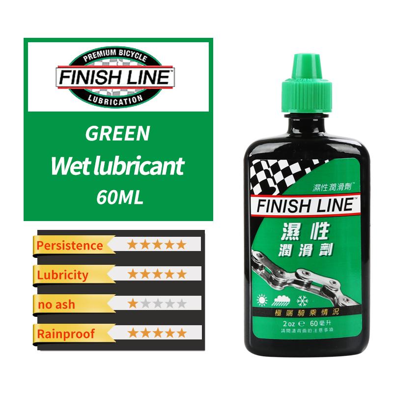 

FinishLine Bike Chain Lubricant Ceramic Wax Lubricant Wet Lubricant Chain Fork Flywheel Gear 60/120ml 1Pce MTB Road Chain Lube Green 60ml