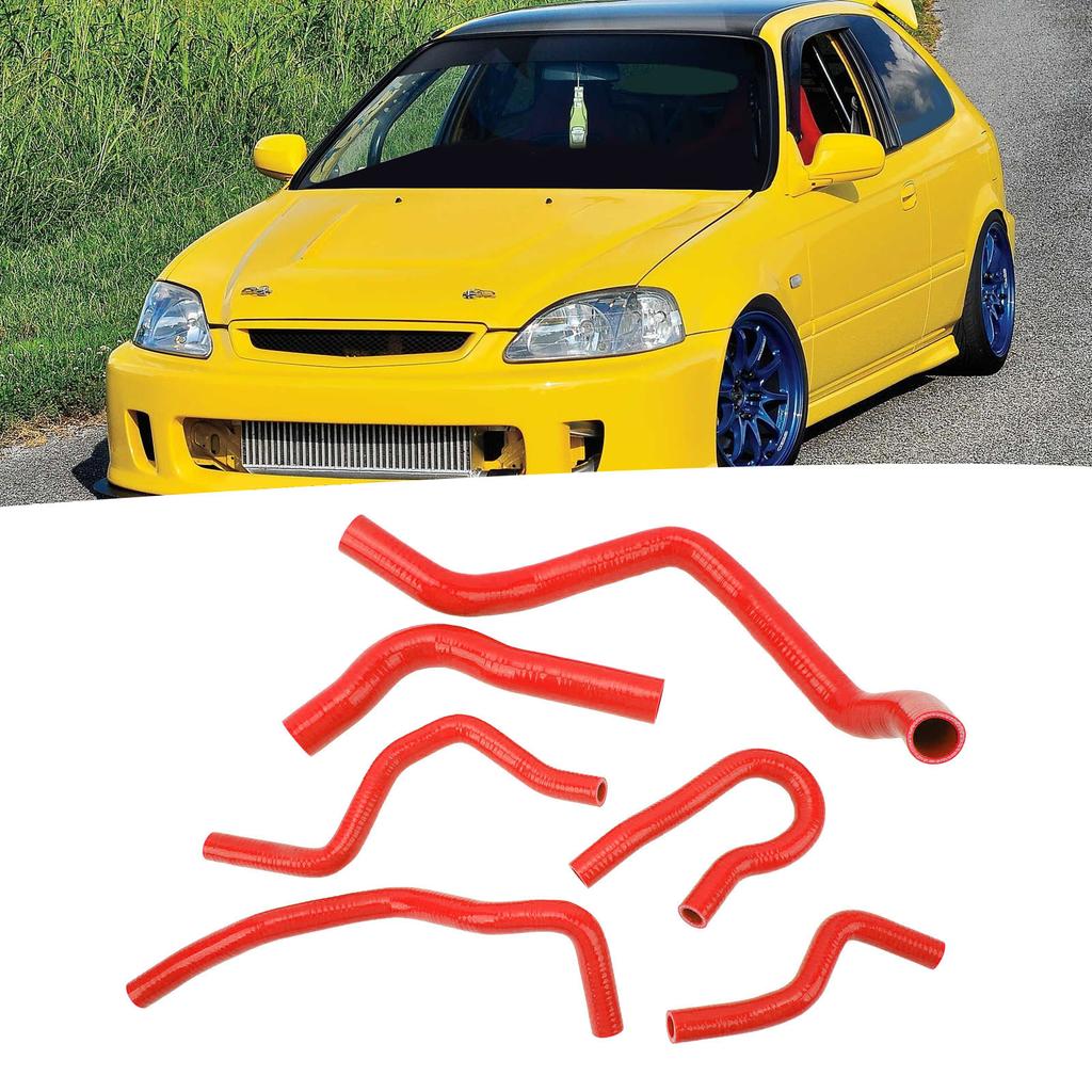 6 Pcs   Coolant Hose Silicone Coolant Transfer Tube Kit for     EK EG B16A B18C B20B 1992 to 2000