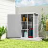 Wooden Small Shed, Garden Storage Shed with Shelves and Bolt Latch, 75L X 56W x115H Cm, Grey