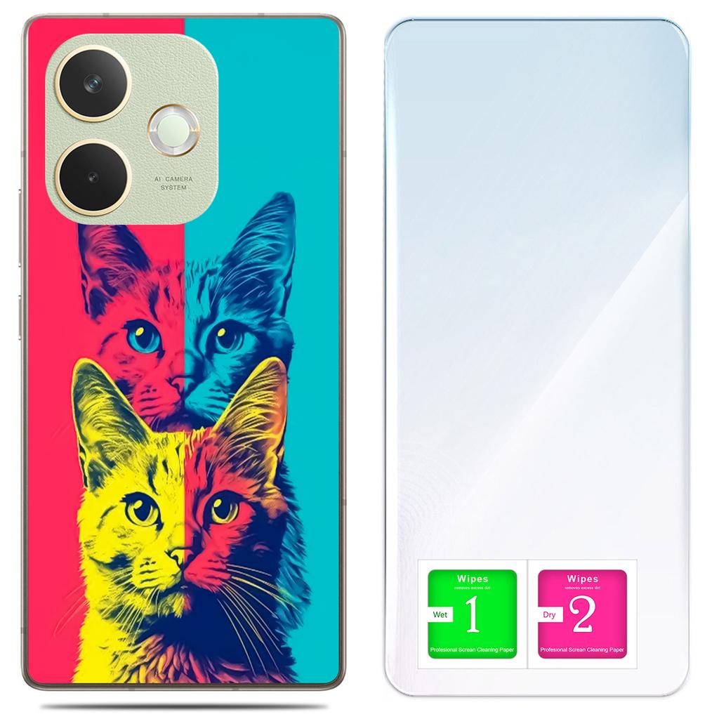 Etui Do Oppo A5 Pro Obudowa Foto Case Plecki Grafika Kotki + Szkło 9H