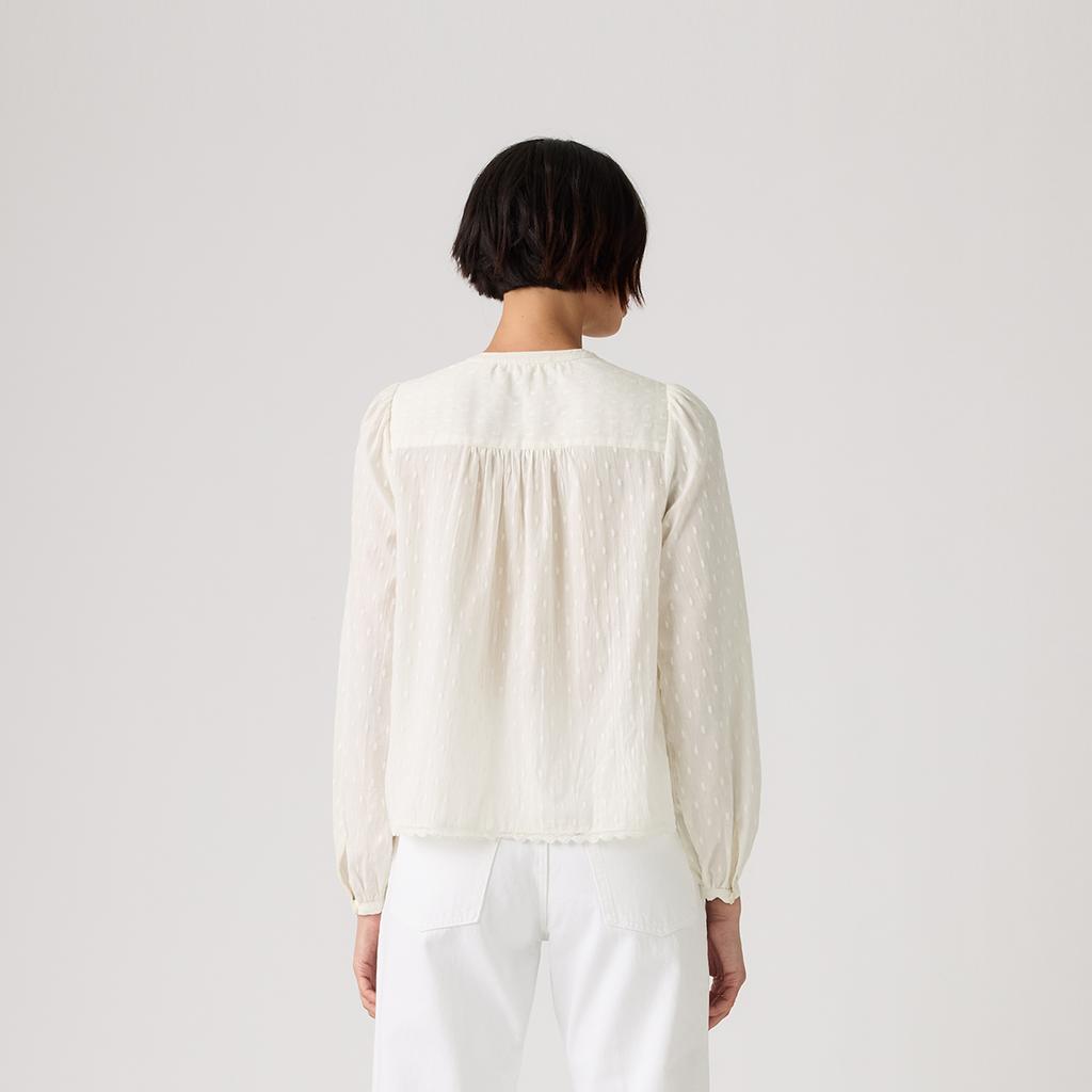 Levis French Puff Sleeve Shirt Women Tops 005EI-0004