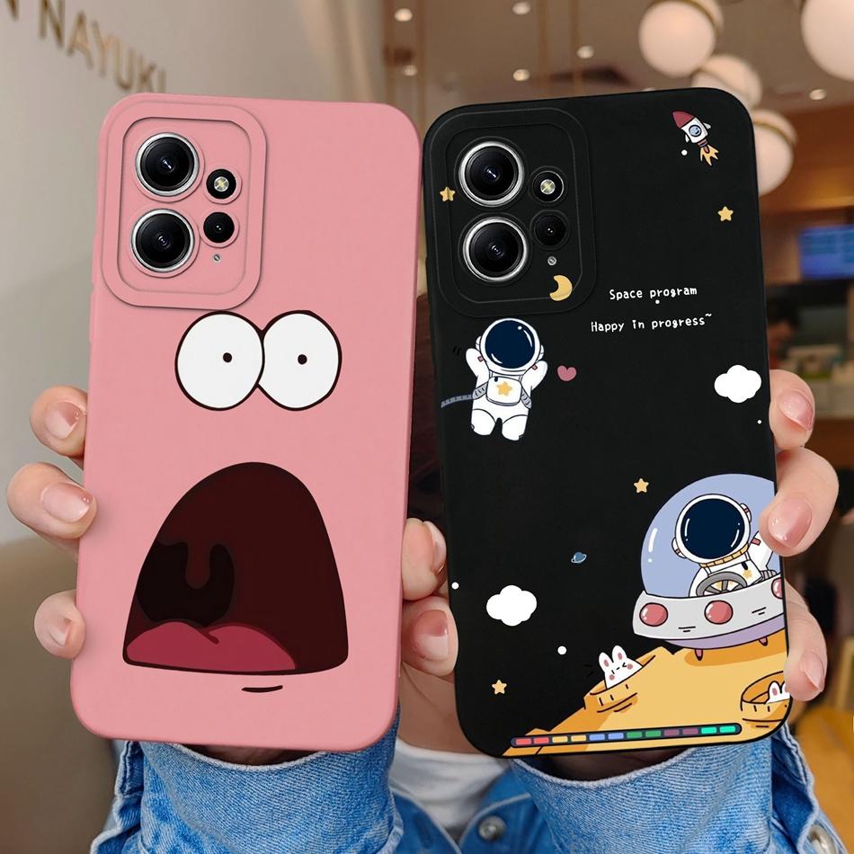 Cases For Xiaomi Redmi Note 12 12S 4G 5G Cute Patterned Liquid Silicone Anti Knock Back Cover For Redmi Note 12 S Funda Bumper