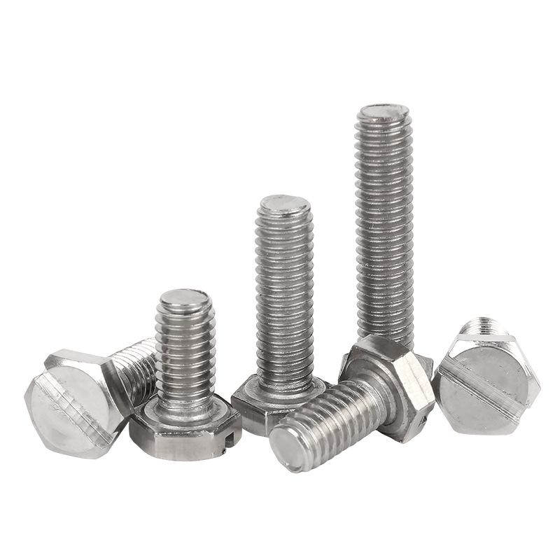 304 Stainless Steel Slotted Hex Head Bolts GB29.1, M4 M5 M6 M8