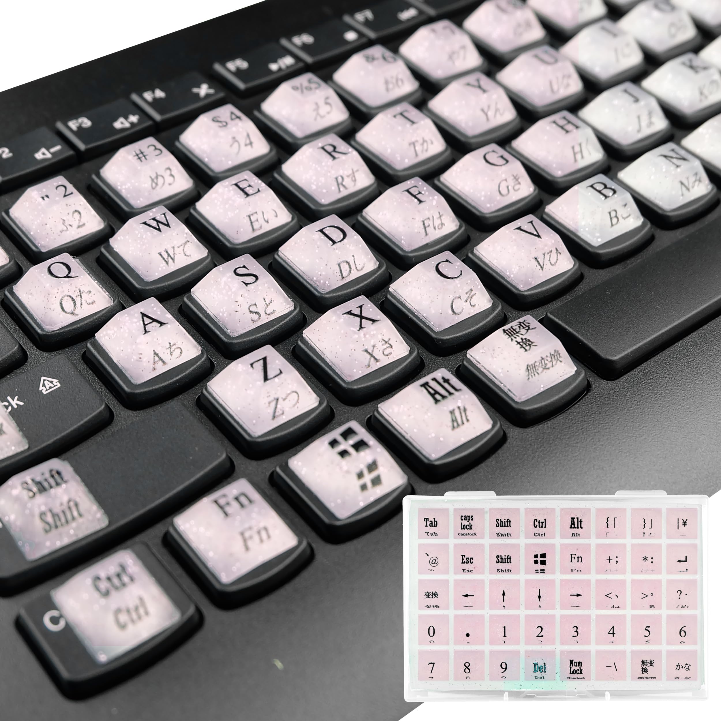 

Zooplan 80 штук выпуклых наклеек для клавиатуры для девушек с длинными ногтями для защиты ногтей, совместимых с ПК (Символы/Алфавит) - Игровой/Набор текста, Урон, розовый