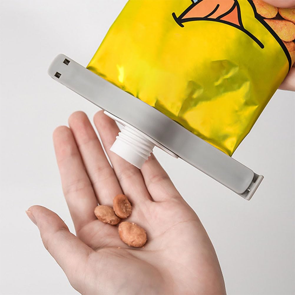 NUOLUX Food Storage Sealing Clamps, Set of 3, Snack Sealing Clips with Spout, Food Bag Sealing Clips, Lightweight Fresh Keeper, 13 x 1.5 x 3 cm